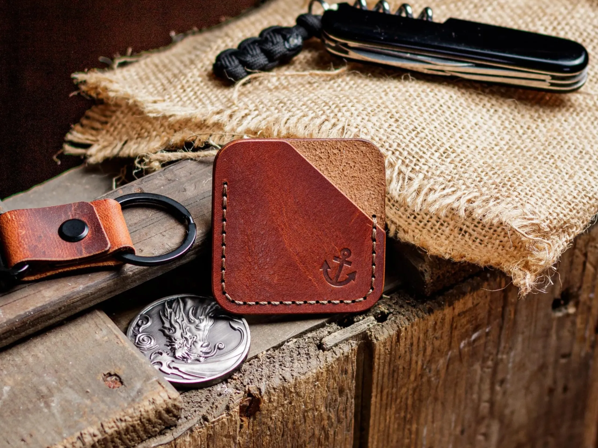 Leather Challenge Coin Holder boyfriend birthday gift idea