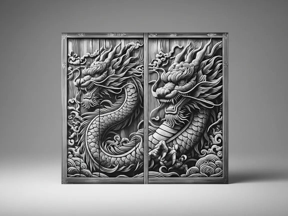 Laser Engraved Dragon Wooden Wall Art Panel | Free Files - Atomm