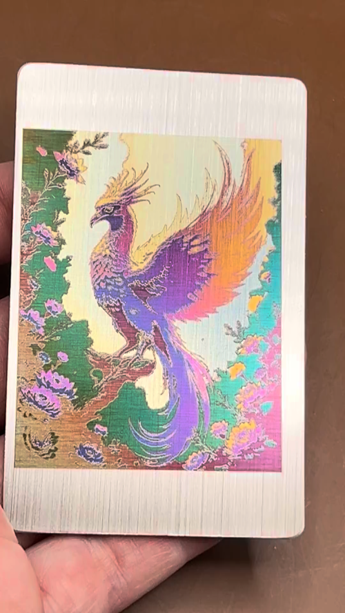 [Laser cut and engrave] Colorful Phoenix Bird Wall Art Print with Floral Accents