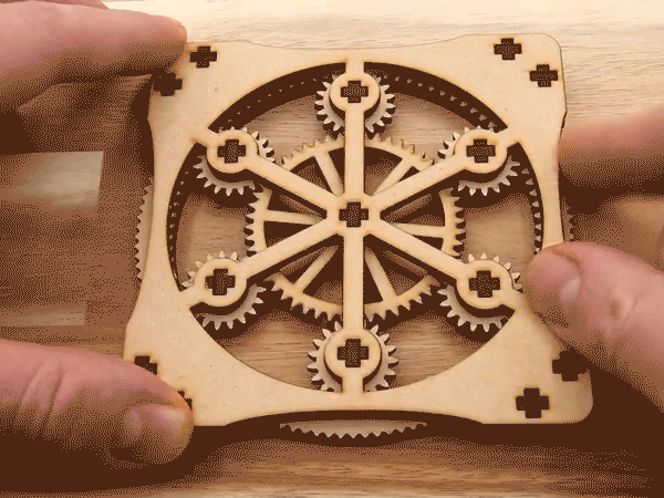 [Laser cut and engrave] Kinetic Coasters SET 1-Hand Spinner - Fidget Spinner - Laser Cut Files