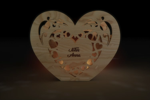 [Laser cut and engrave] Heart Candle Holder 💕- Valentine’s Day Lamp