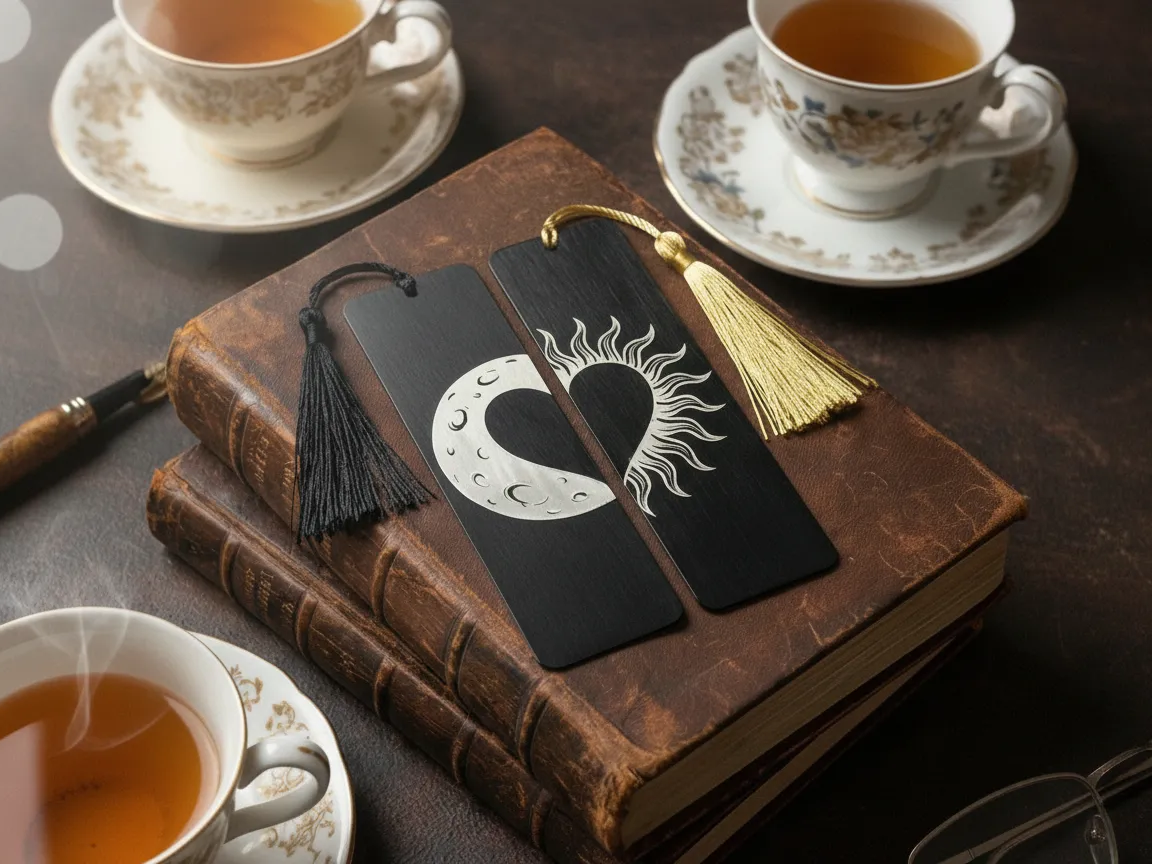 Celestial Sun & Moon Matching Bookmark Set valentines day gift design