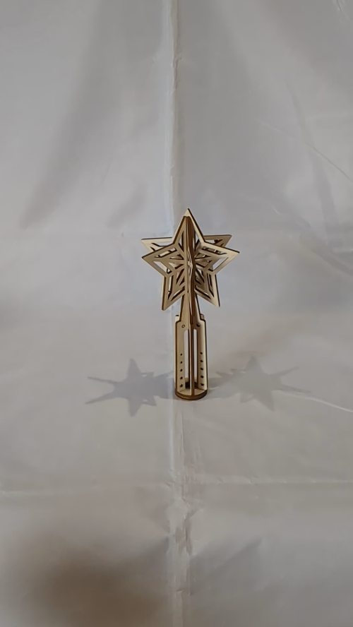 [Laser cut and engrave] Christmas Tree Topper Star, Laser Cut Model, Vector Laser Cutting Template, Xmas Design.