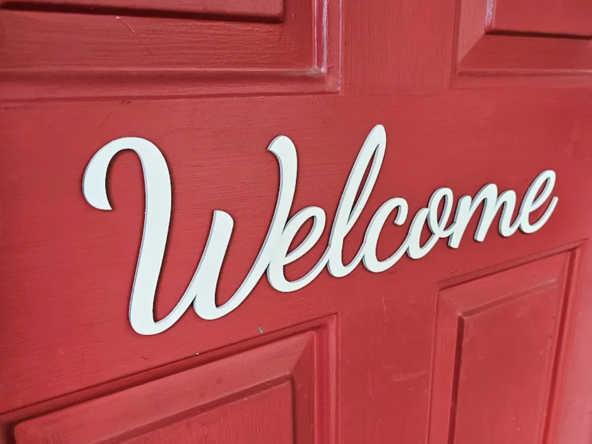 Panneau de bienvenue pour porte d'entrée modèle de panneau de bienvenue