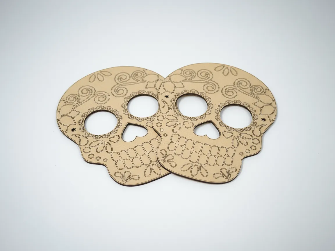 Masques de Crâne en Carton (Cardboard Skull Masks) sugar skull dia de los muertos design