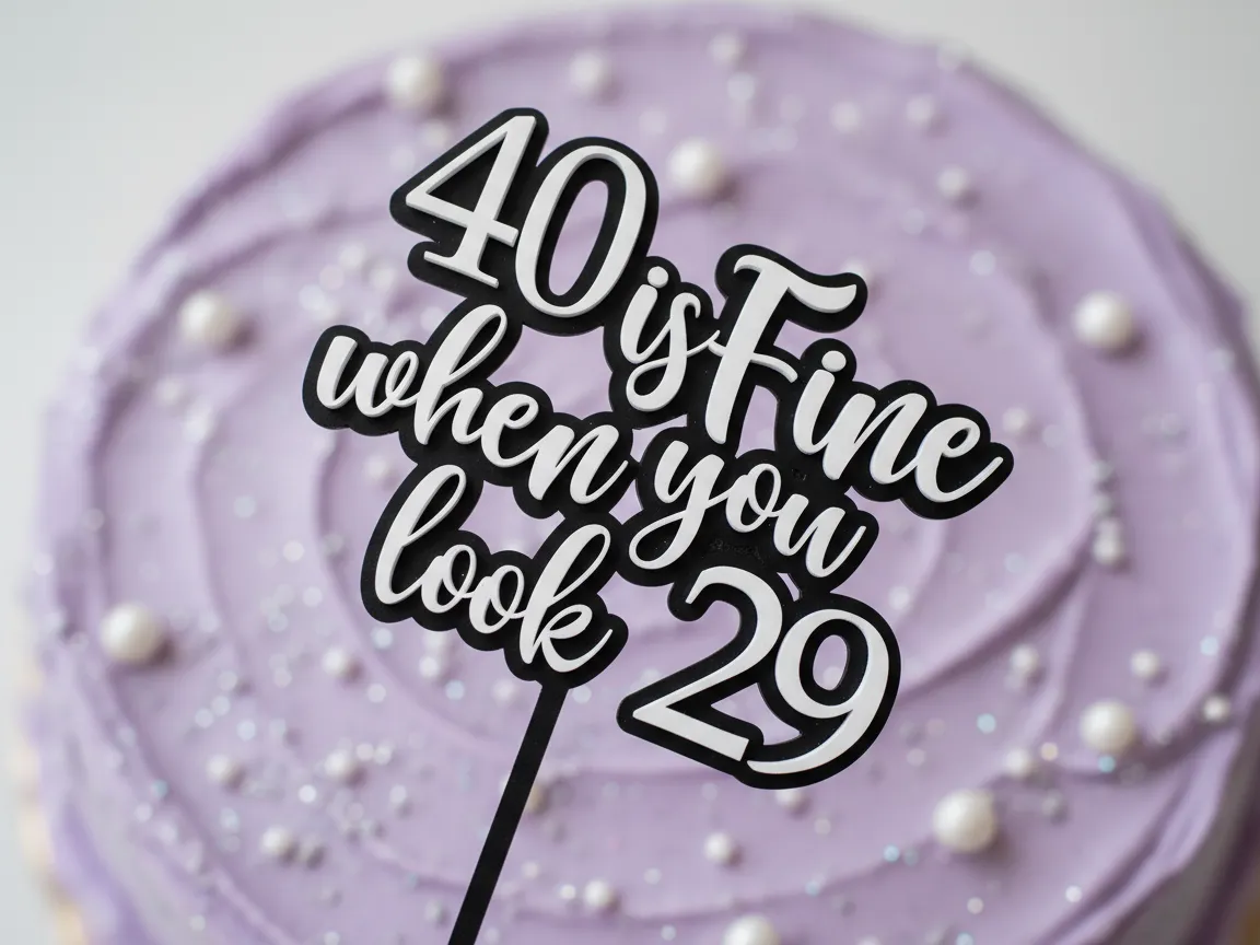Funny 40th birthday acrylic cake topper