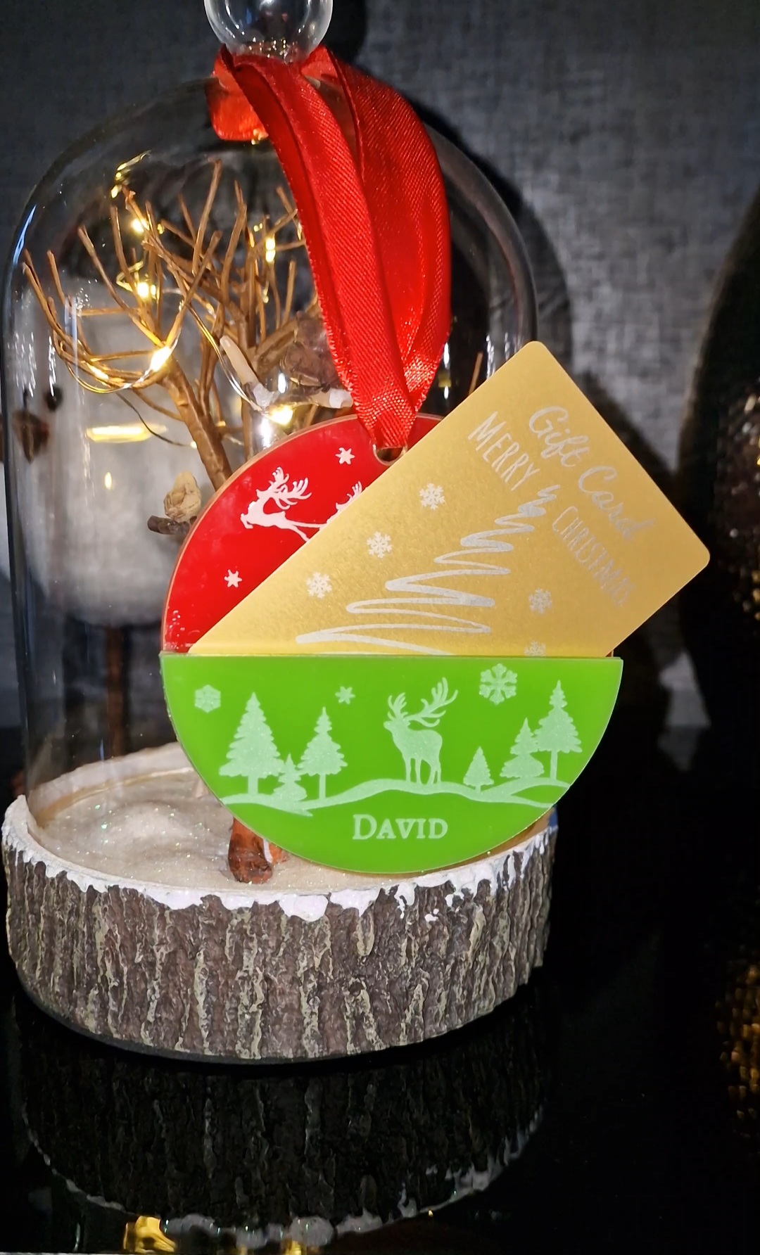 Acrylic Bauble Ornament light up Christmas tree ornament idea