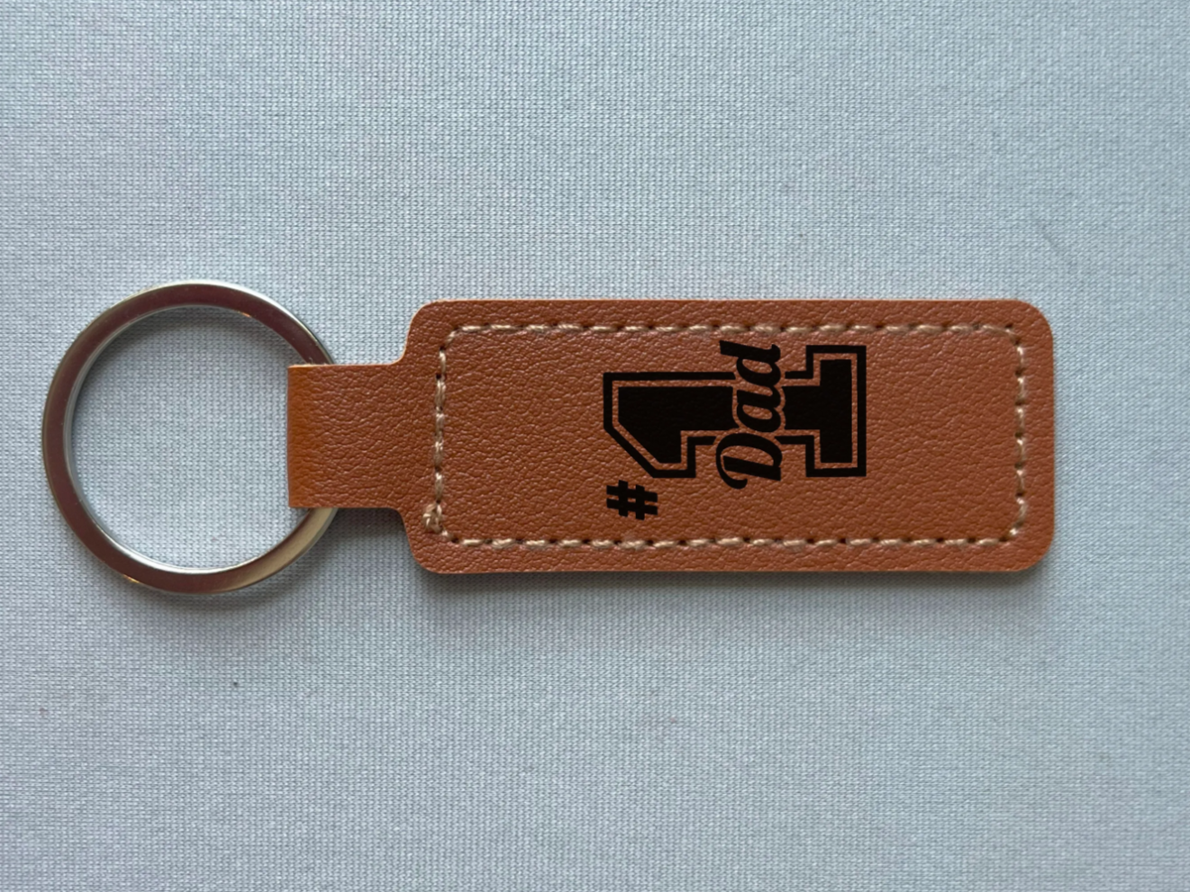 #1 Dad Leather Keychain Design father's day gift design
