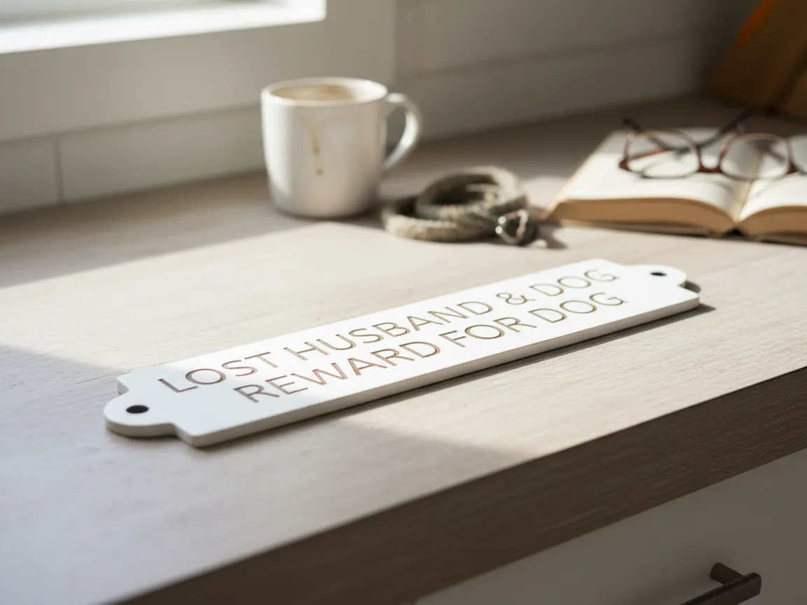 "Lost Husband and Dog" Reward Sign, Funny boyfriend birthday gift idea