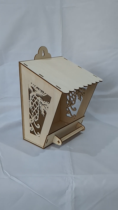 [Laser cut and engrave] Gift Birds Feeder Laser Cut Template, Garden House Laser Cutting Design, Vector Pattern