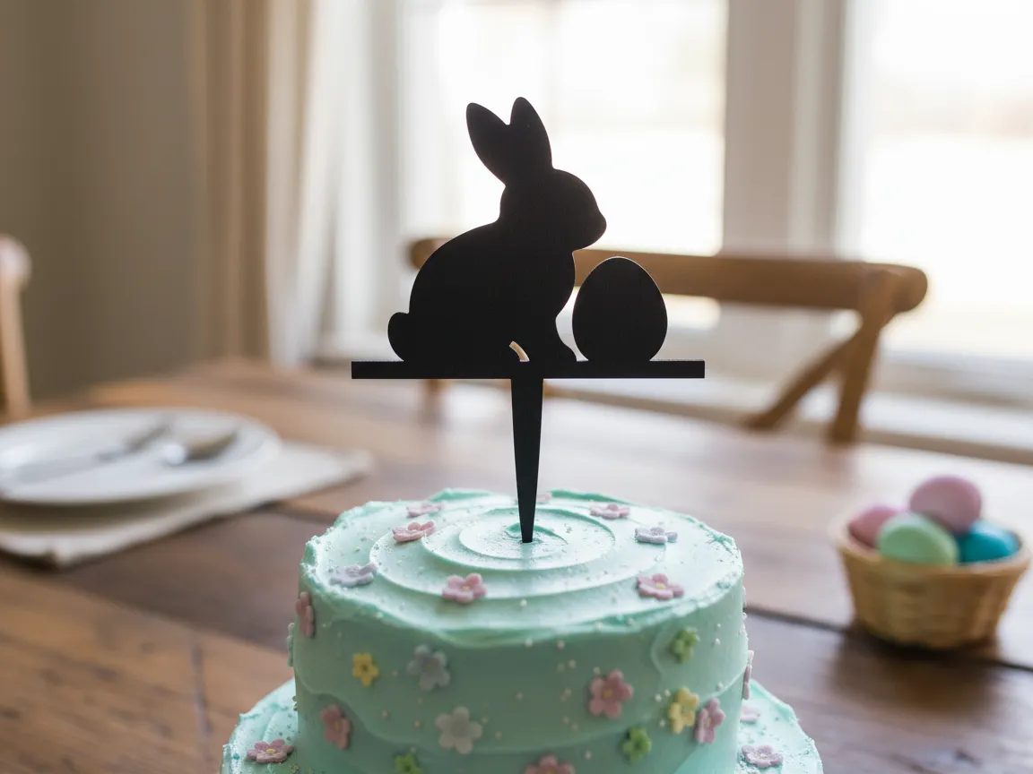 Easter bunny and egg cake topper