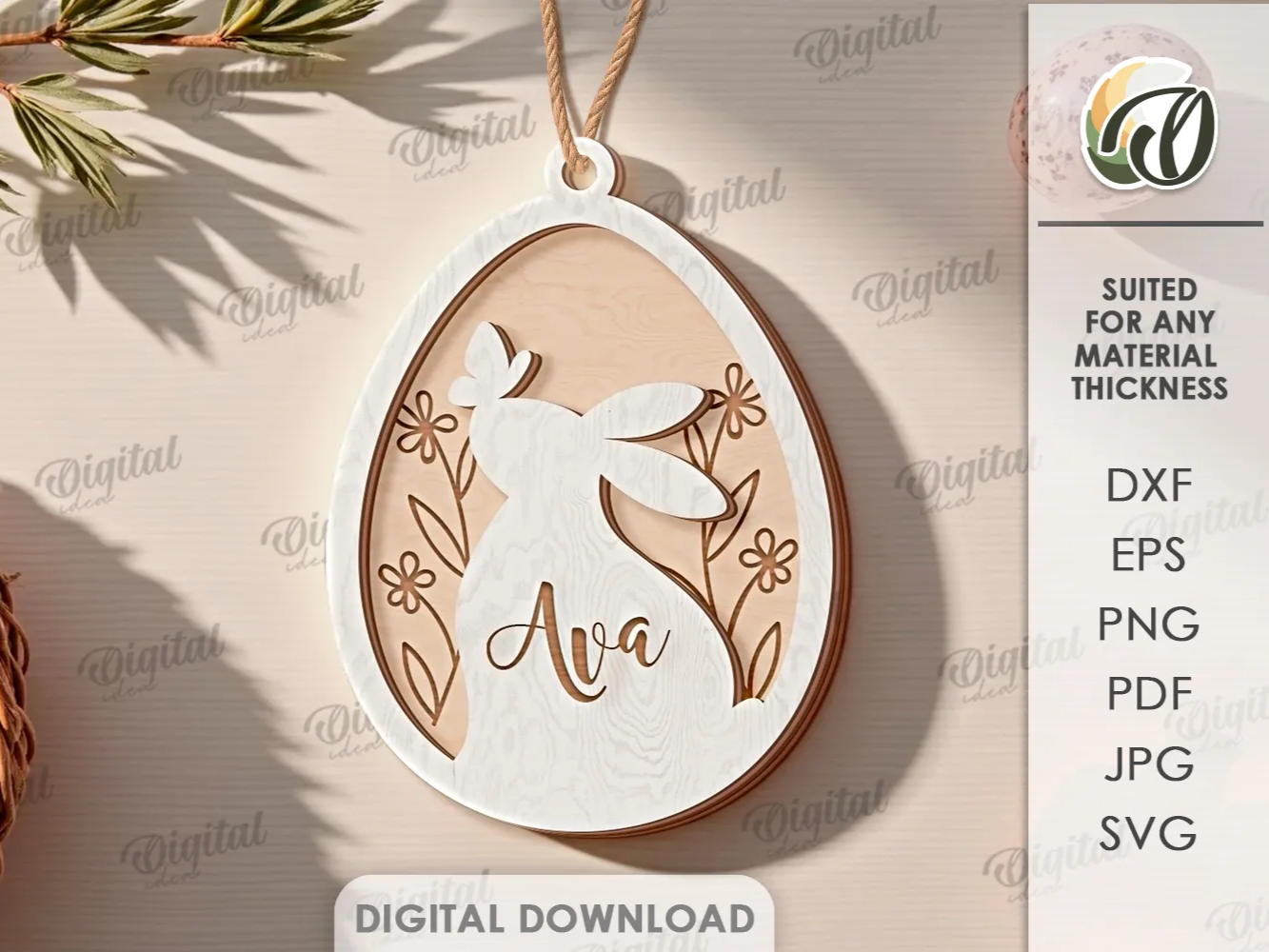 3D Layered Easter Egg Tag easter gift design