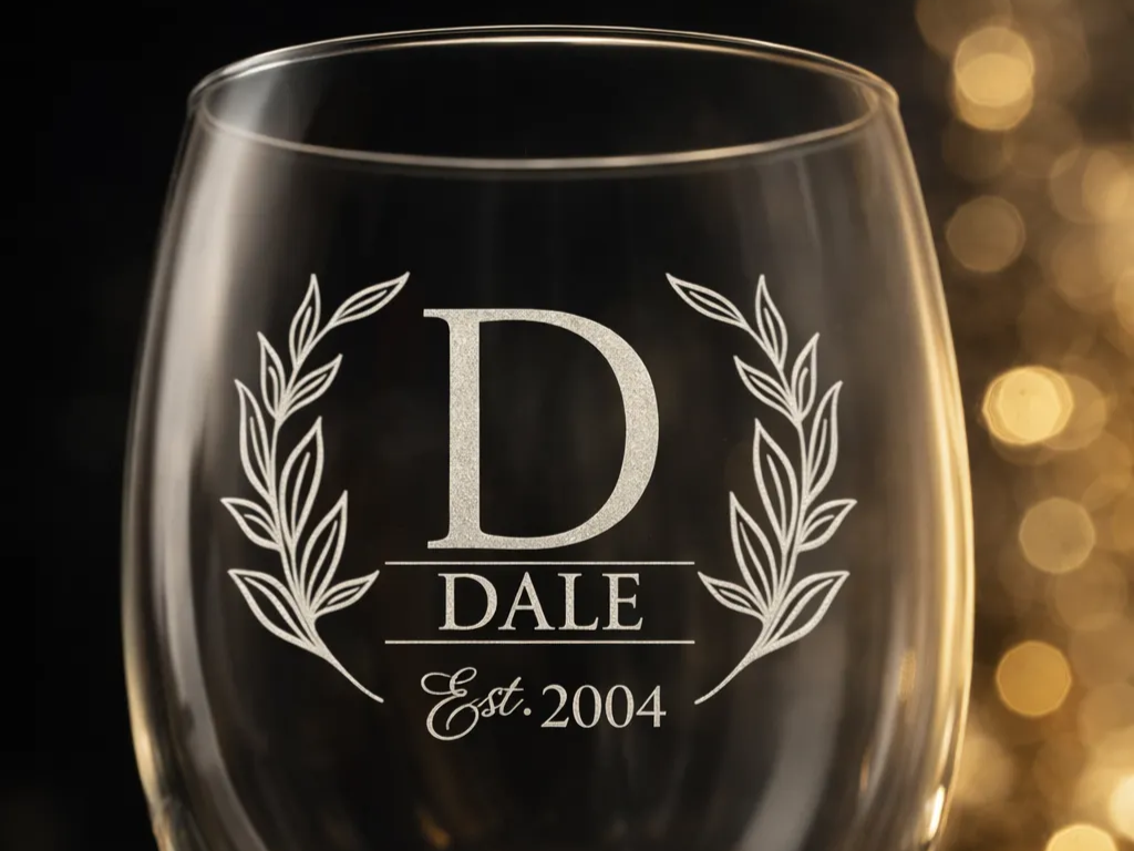 Personalized Engraved Wine Glass with Name gift for her design