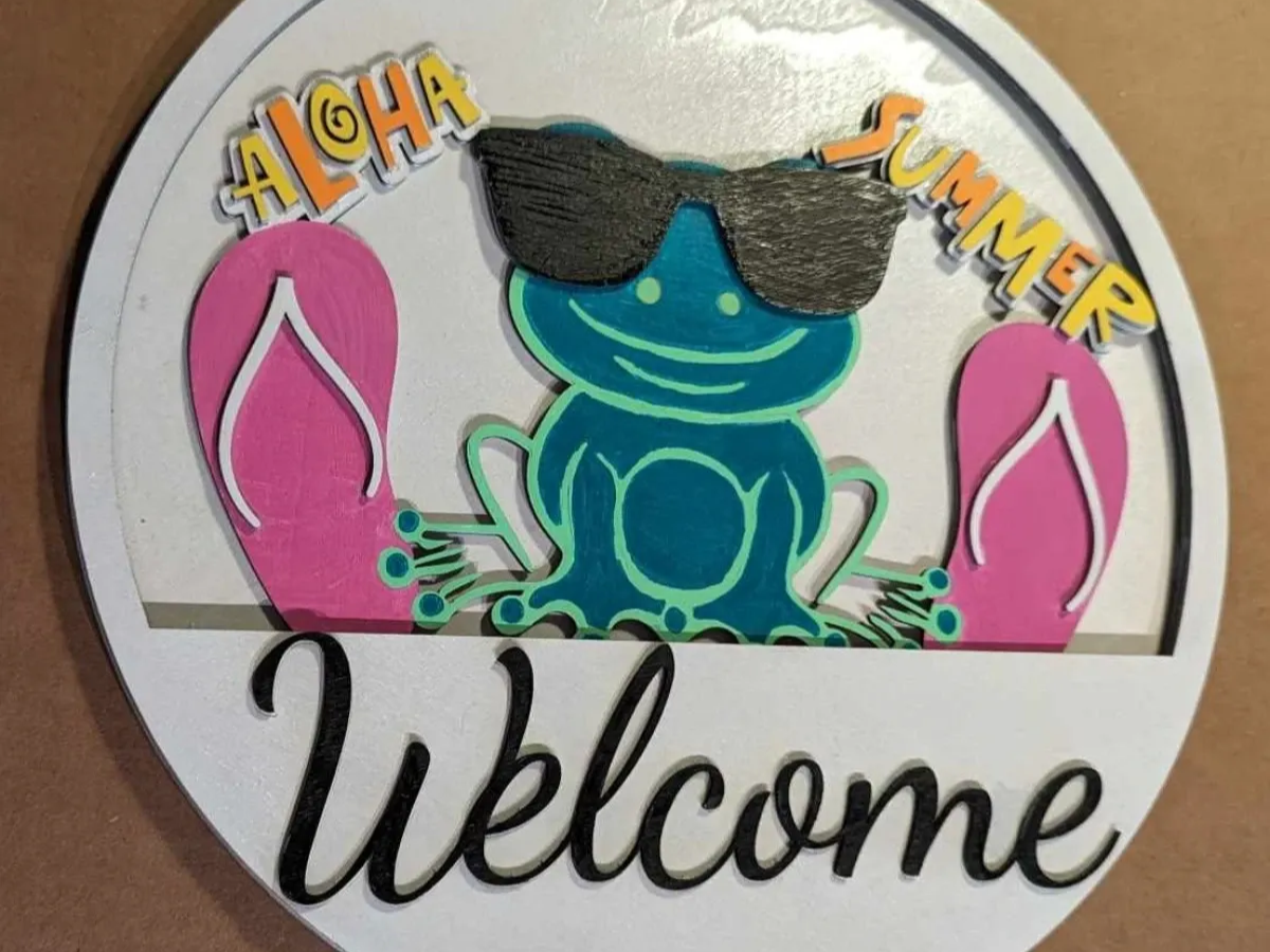 Support de porte à poche Bienvenue, été modèle de panneau de bienvenue
