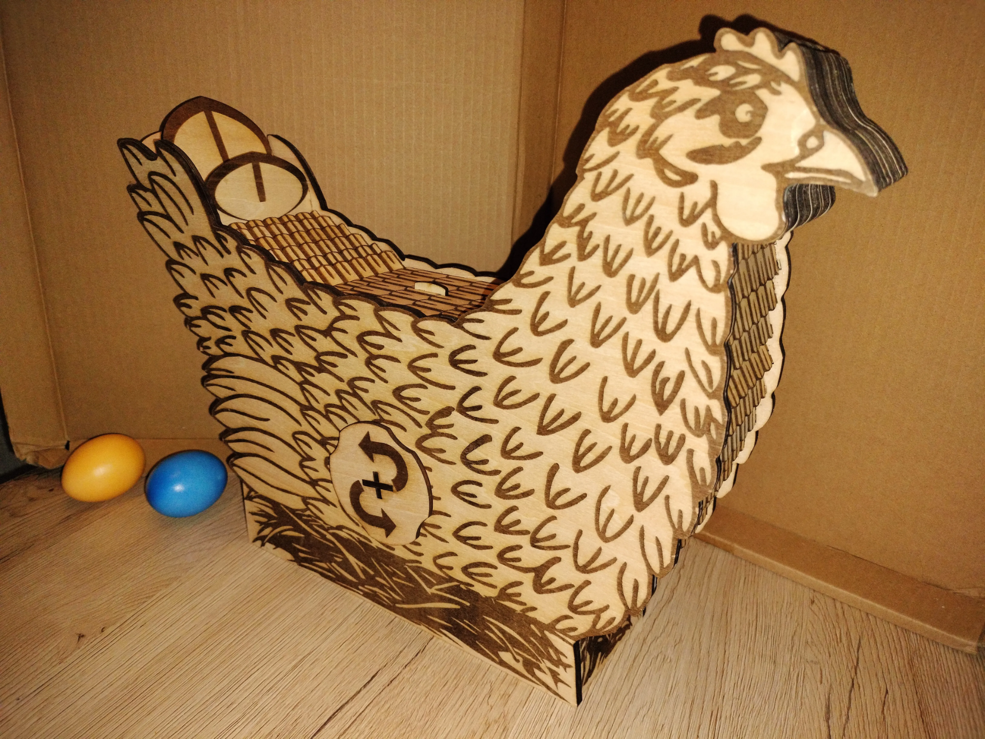 Easter Egg Dispenser, "This Chicken Lays Eggs" easter gift design