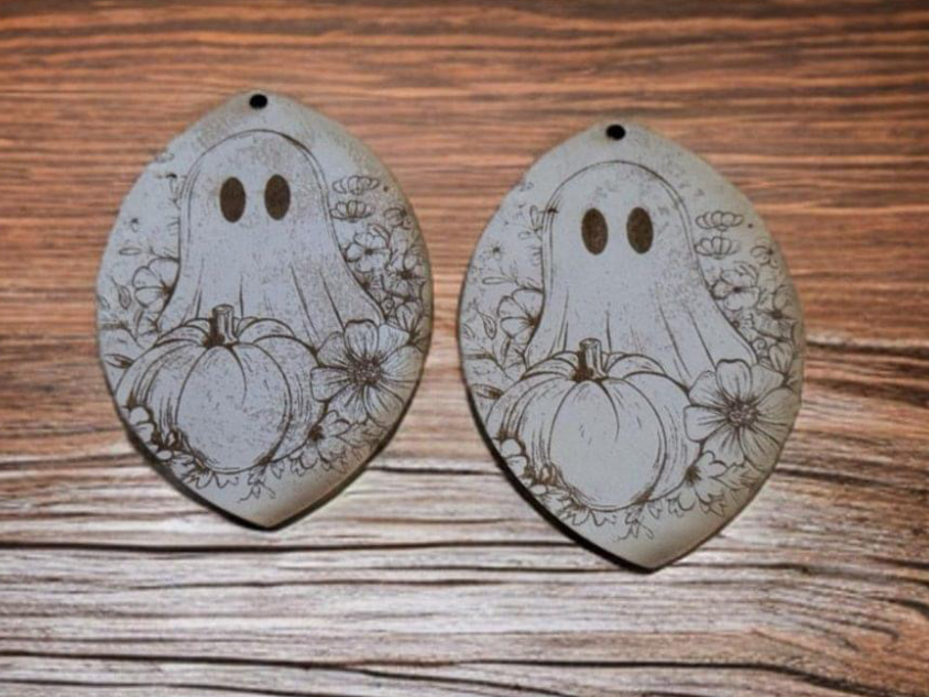 Orecchini a zucca fantasma - vero progetto zucca Atomm