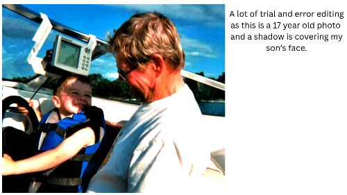 [Laser cut and engrave] A Black Slate Coaster with an image of my dad and my son, photo take 17 years ago. - Check out Video