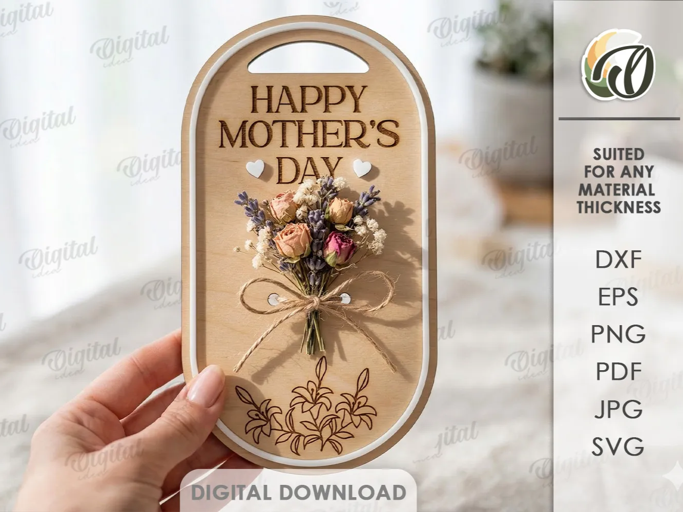 3D Gift Flower Holder / Bouquet Holder Card mother's day gift design