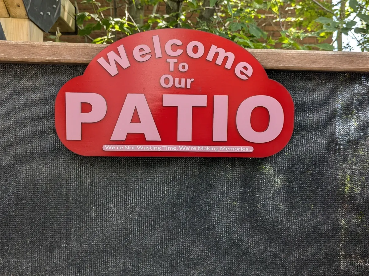 Patio Sign laser cut summer decor design