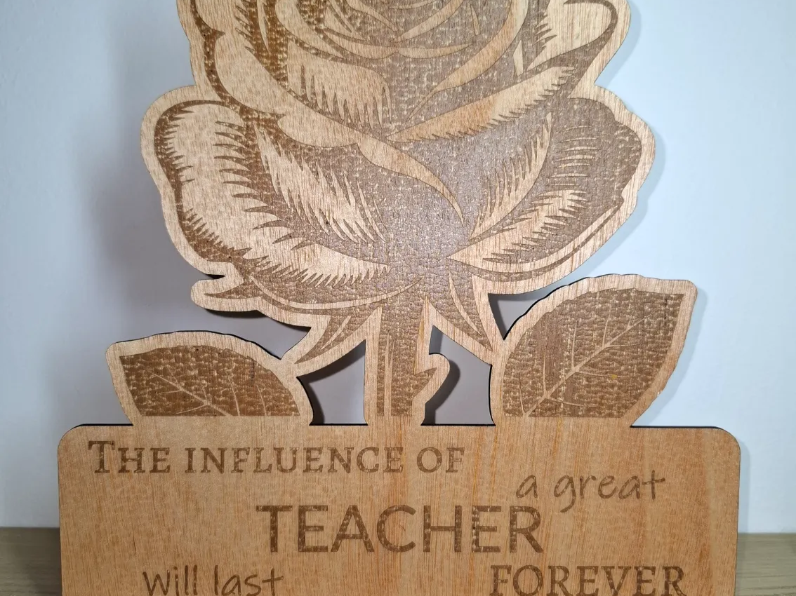 Wooden Teacher Appreciation Rose Plaque teacher gift design