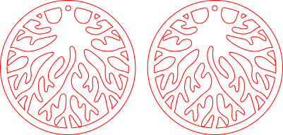Boucles d'oreille créoles corail - bois.xcs