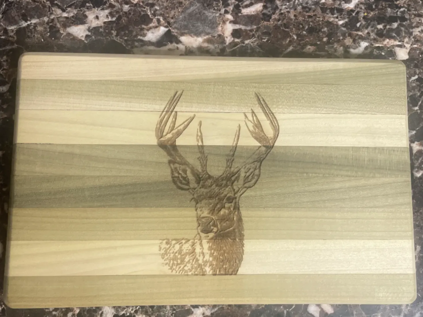 Deer head engraved cutting board dad birthday gift idea