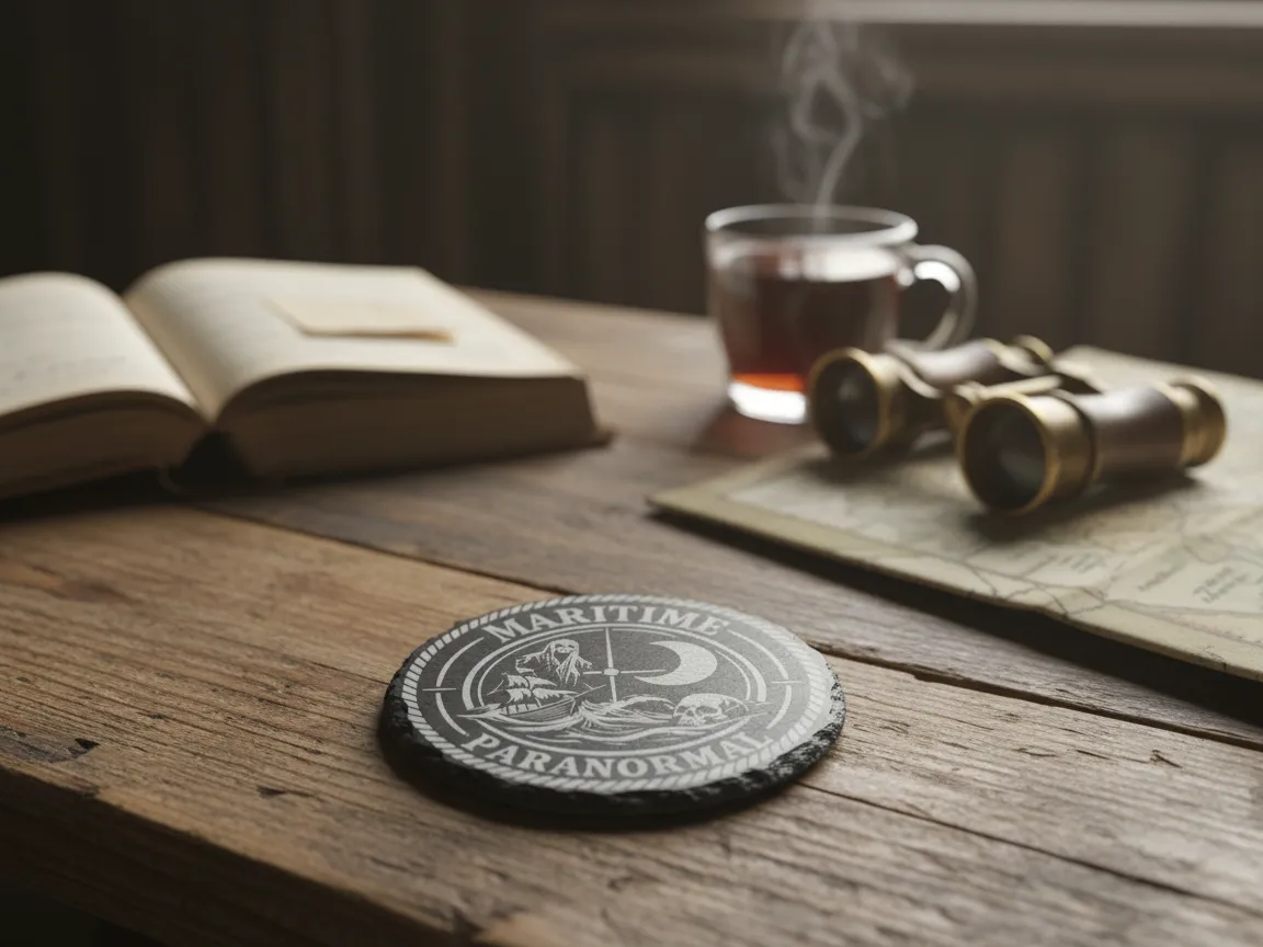 Maritime Paranormal Round Slate Coaster with Nautical Theme paper coasters idea