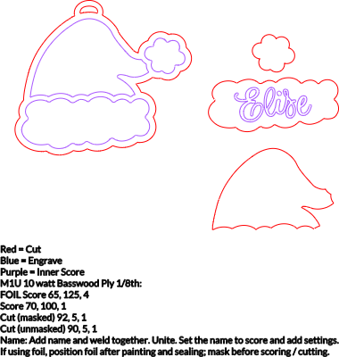 RRB Santa Hat Gold Foil.xcs