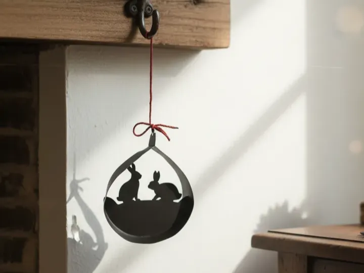 Couple Rabbit Papercut Ornament laser cut design