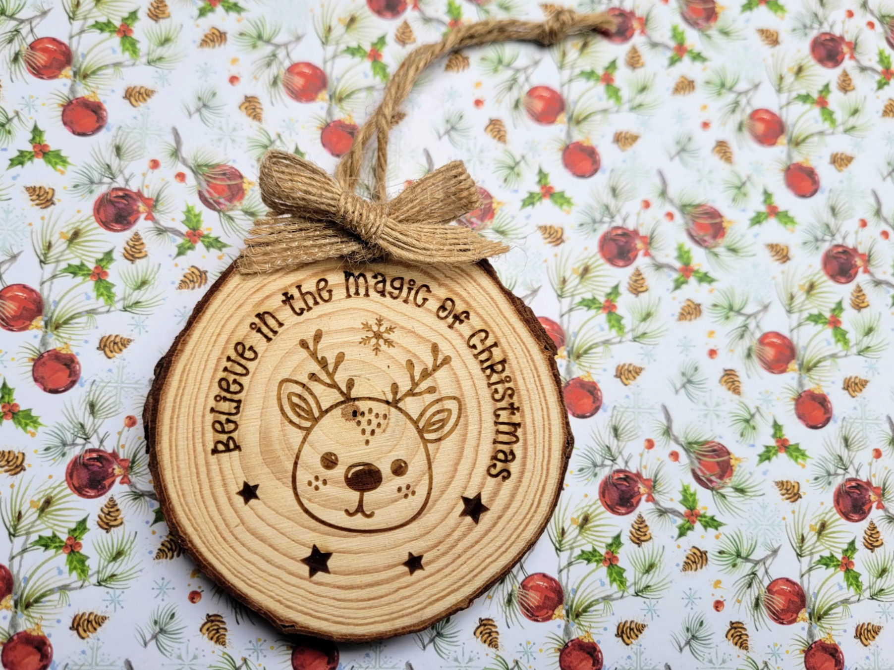 Believe in the Magic Reindeer ceiling Christmas decoration idea