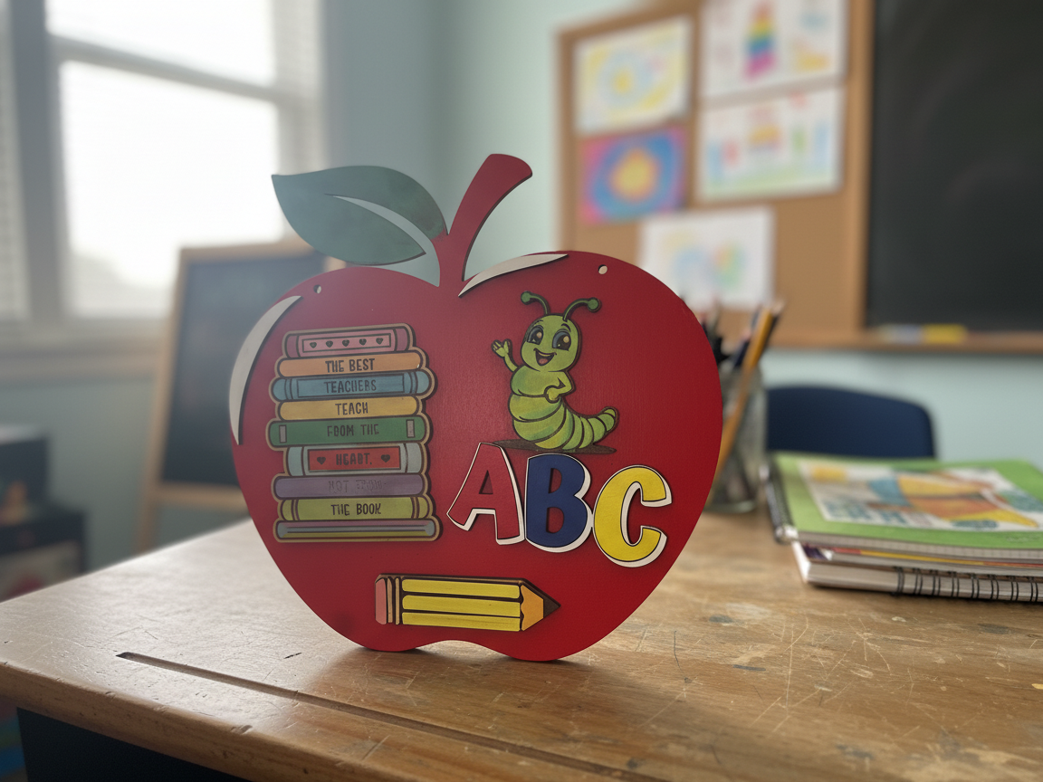 Teacher Apple Door Sign teacher gift design