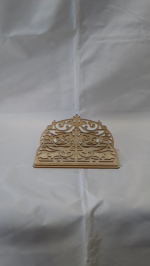 [Laser cut and engrave] Gift Napkins holder, vector files for laser cutting. Laser cut project, holiday table decor, kitchen organizer. Greeting stand holder, floral pattern.