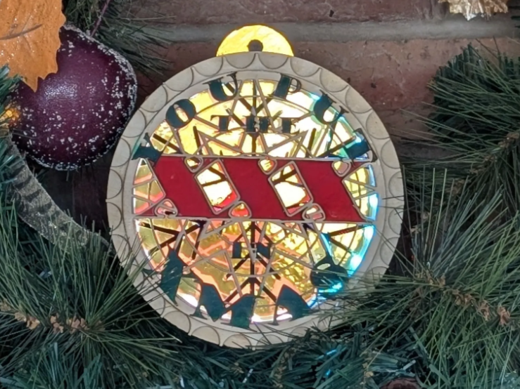 LED Text Ornament light up Christmas tree ornament idea