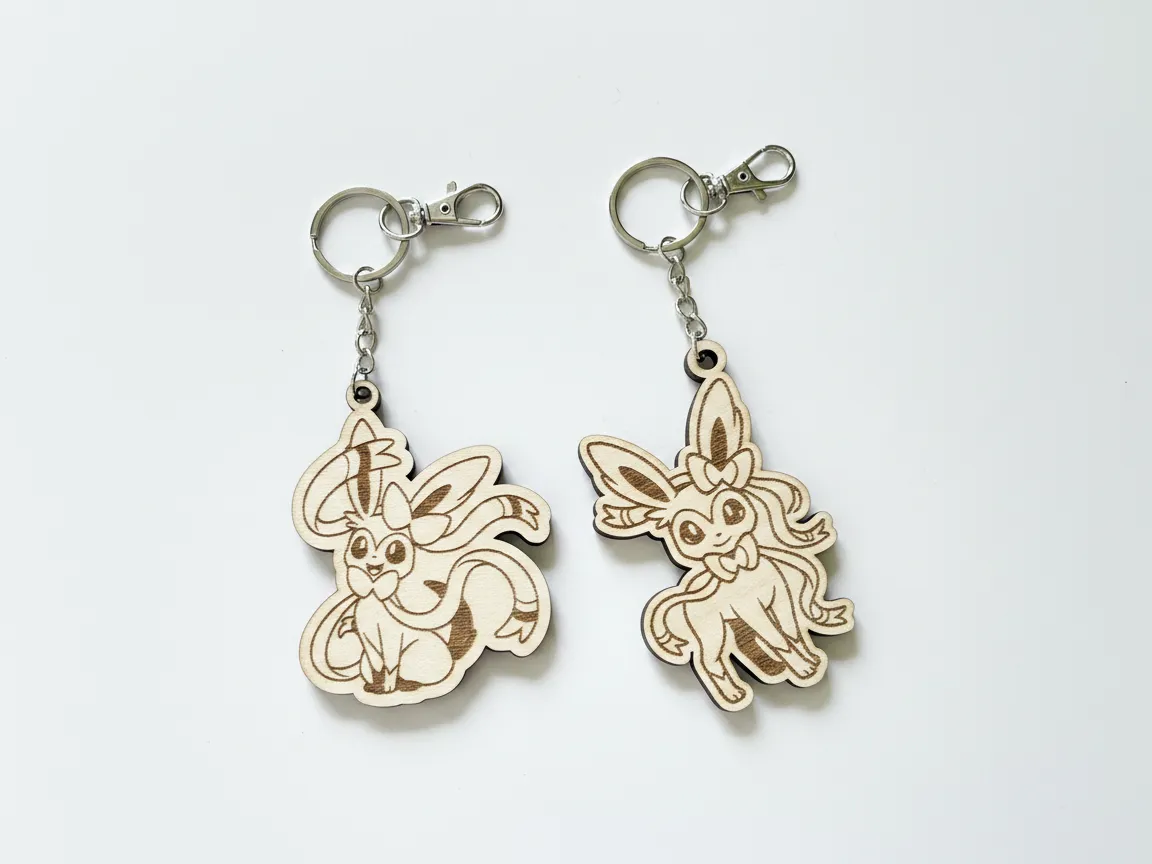 Wooden Sylveon Keychain pokemon keychain idea