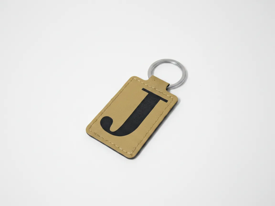 Single-Letter Monogram Leather Keychain custom leather keychain idea