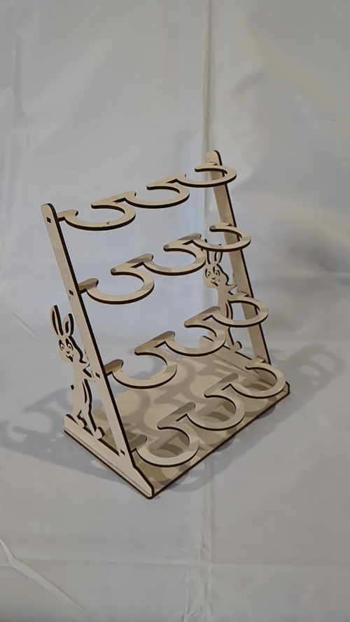 [Laser cut and engrave] Easter Bunny Eggs Display Laser Cut Template, Egg Organizer Holder, Laser Cutting Design
