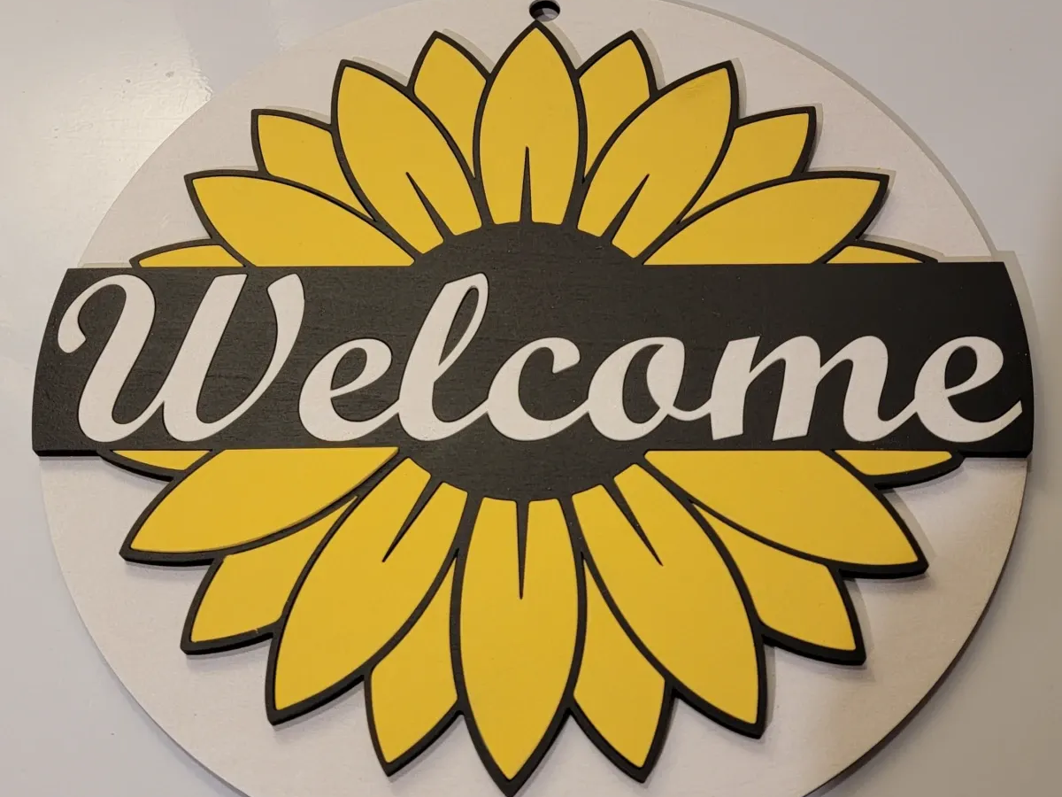 Panneau de bienvenue tournesol modèle de panneau de bienvenue