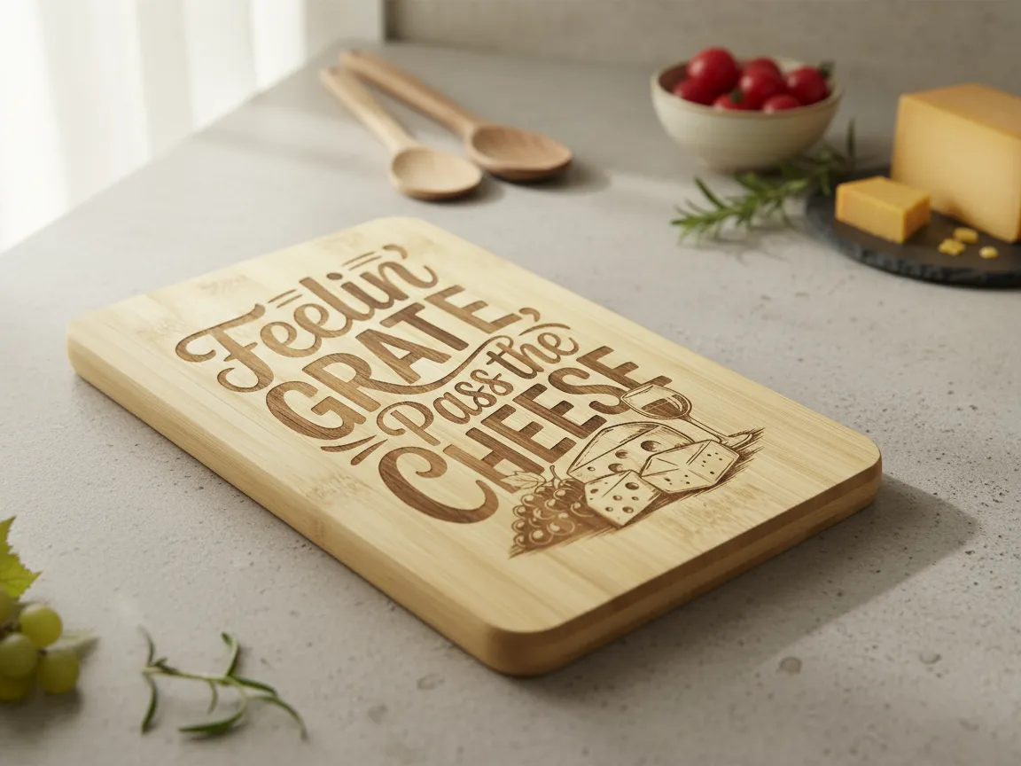 Laser Engraved Bamboo Cutting Board 