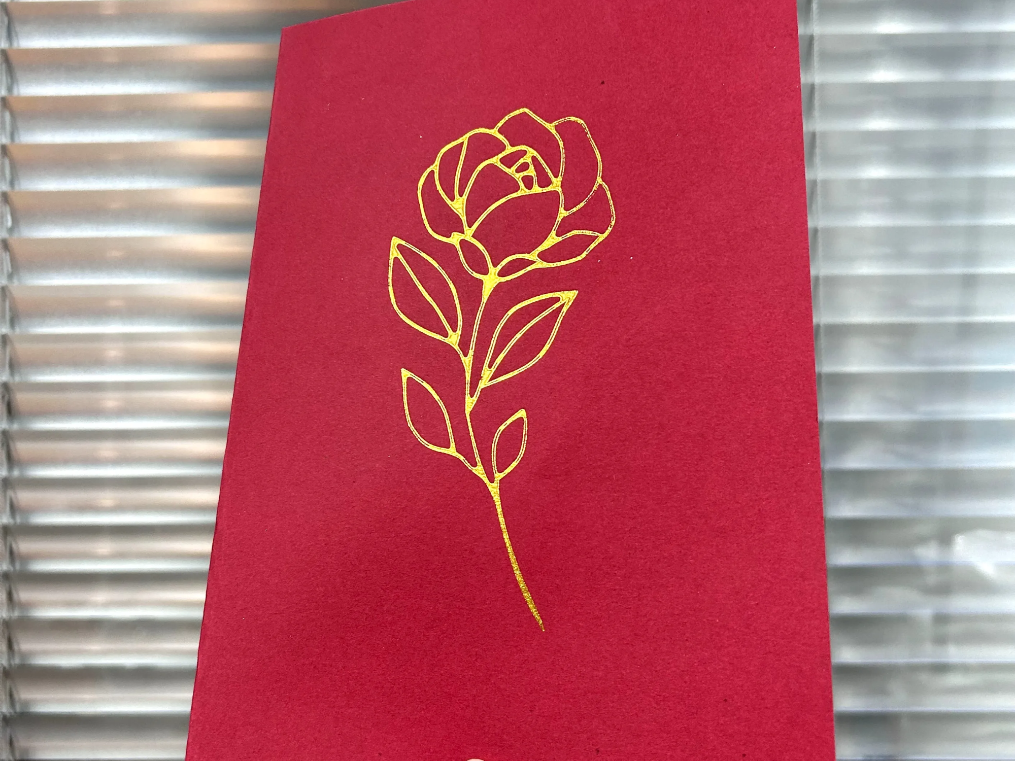 Hot Foil Transfer Rose Greeting Card birthday card design
