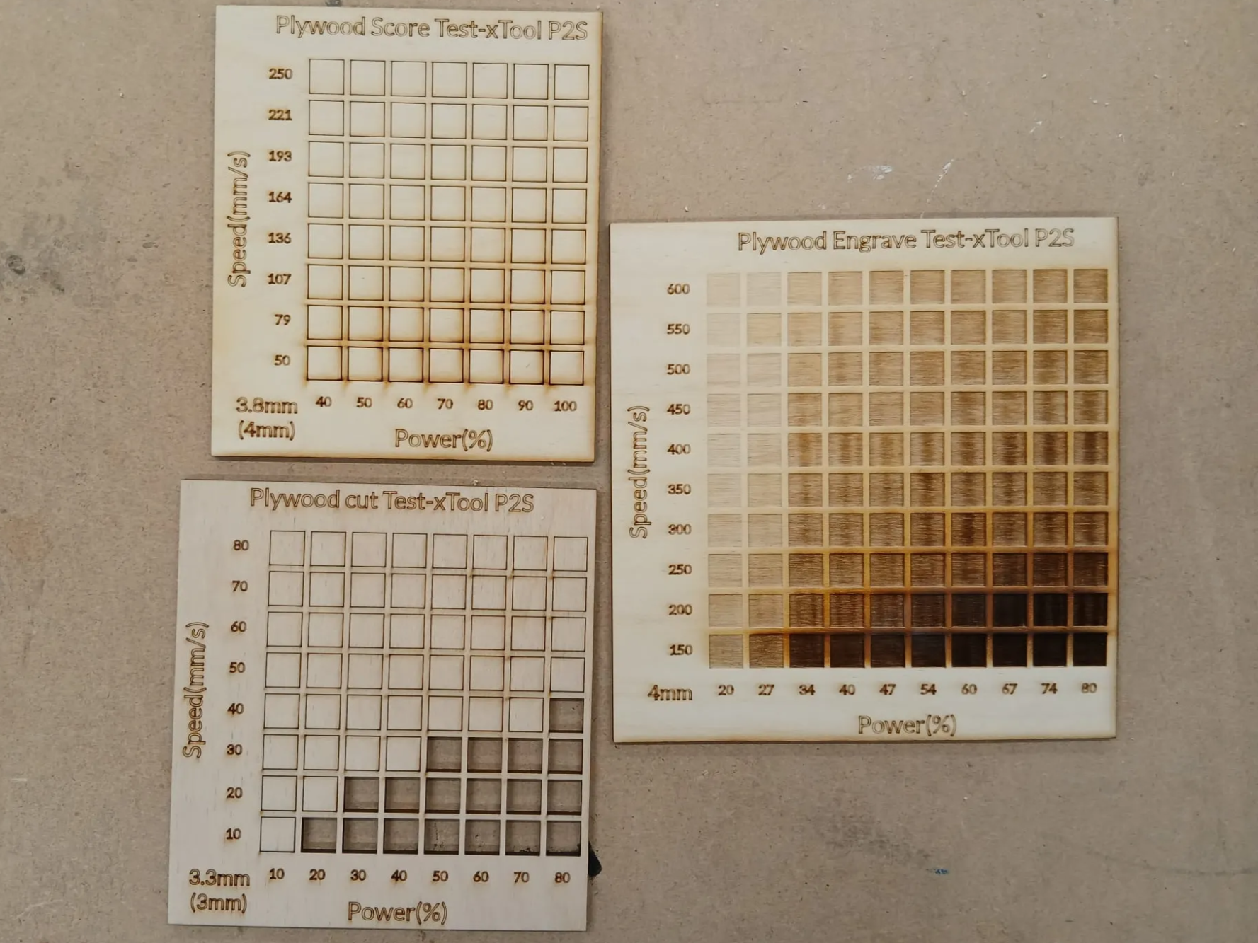 P2S Plywood Material Calibration Test Grid Charts | Free Files - Atomm