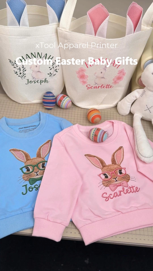 [DTF Printing] Personalized Easter Bunny Hoodie and Matching Canvas Bag