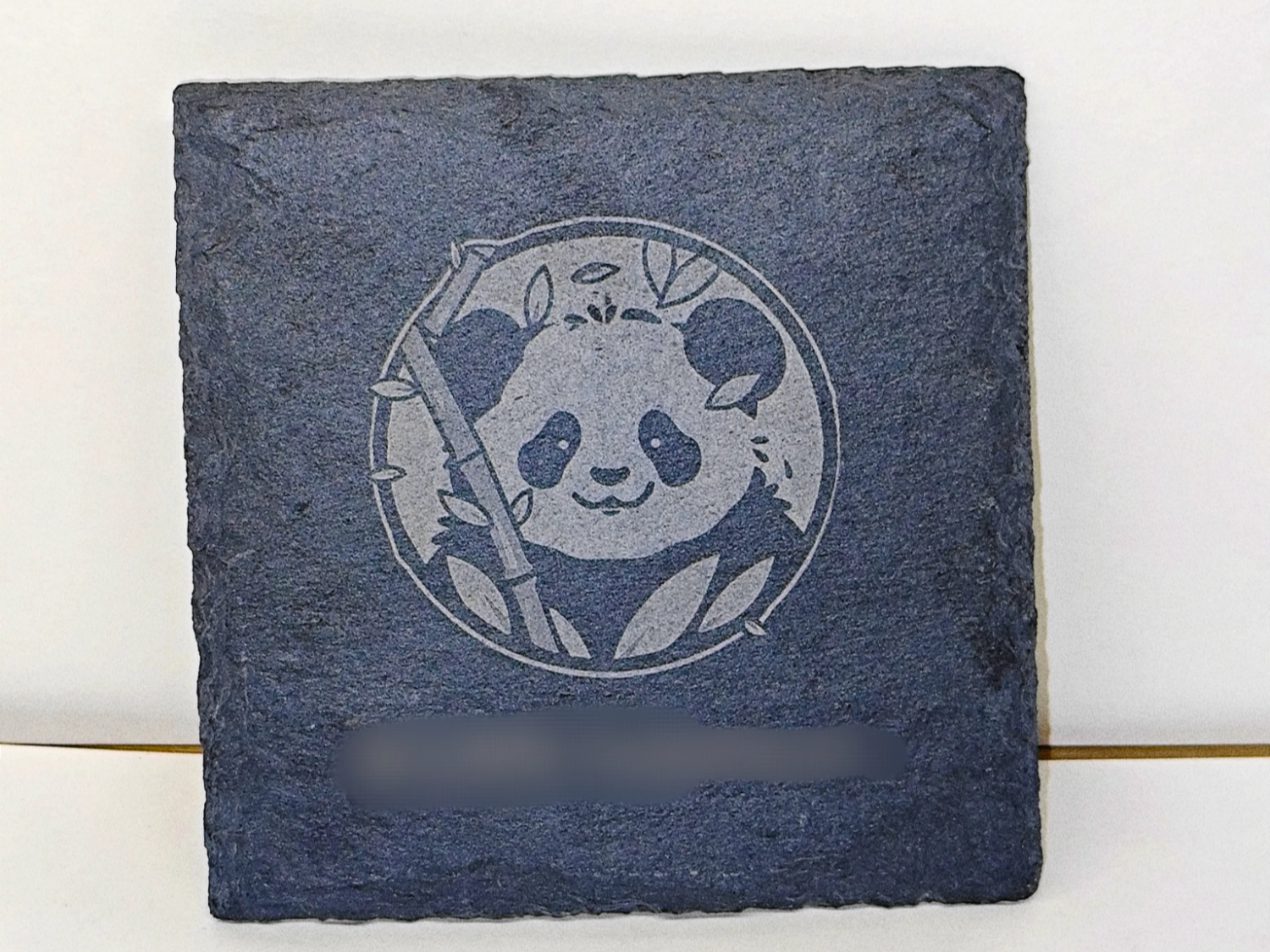 Panda themed laser engraved coaster