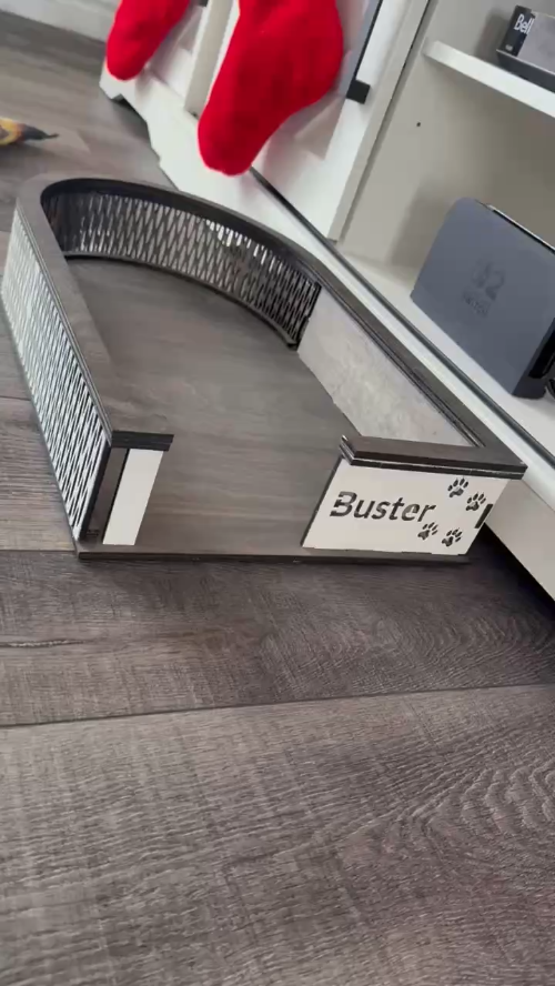 [Laser cut and engrave] Stylish Personalized Cat Bed for Buster the 18lb Siberian Tabby