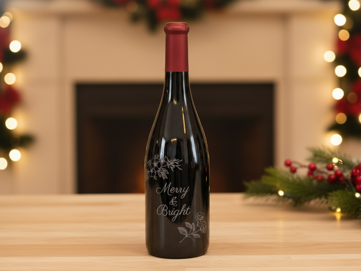 Engraved wine bottle