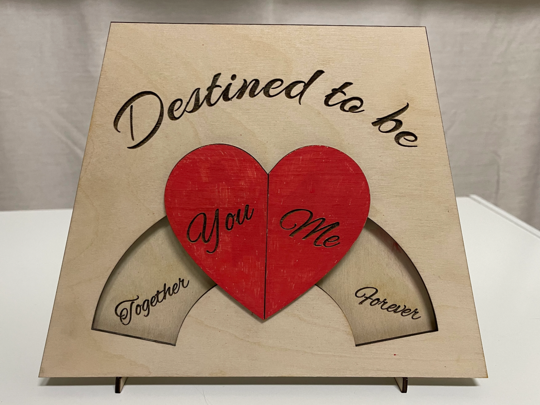 "Destined to Be" Wooden Heart Slide Decoration valentines day gift design