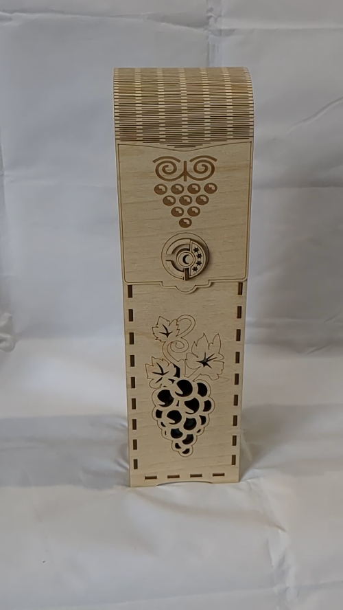 [Laser cut and engrave] Gift Wine Box Holder Laser Cut Design, Bottle Boxes Template, Greeting Decor