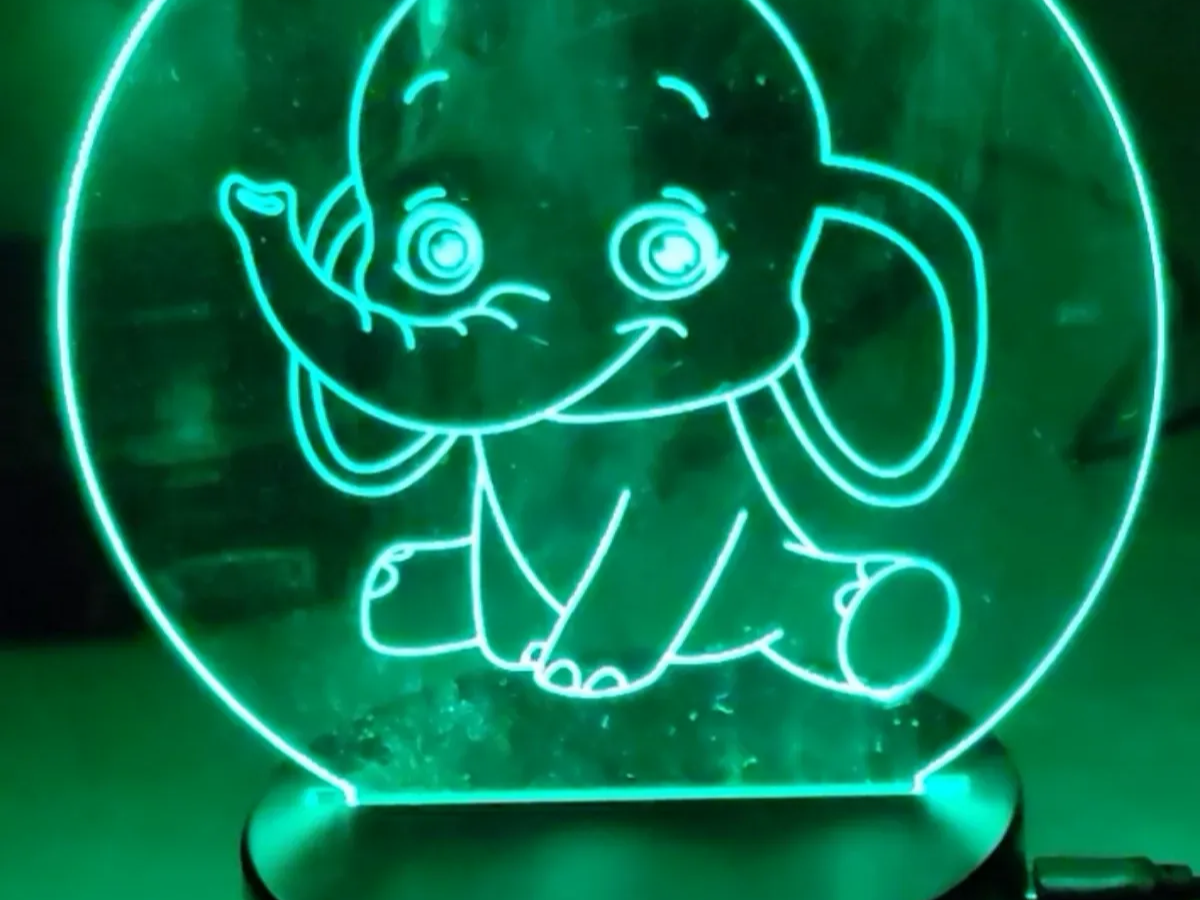 Baby Elephant Night Light laser-cut night lamp idea