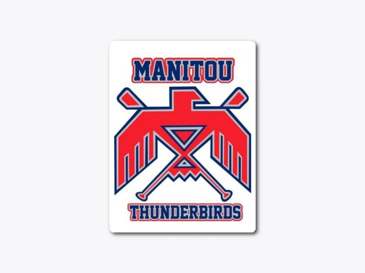 Manitou Thunderbirds Sports Team Logo Sticker sports logo design