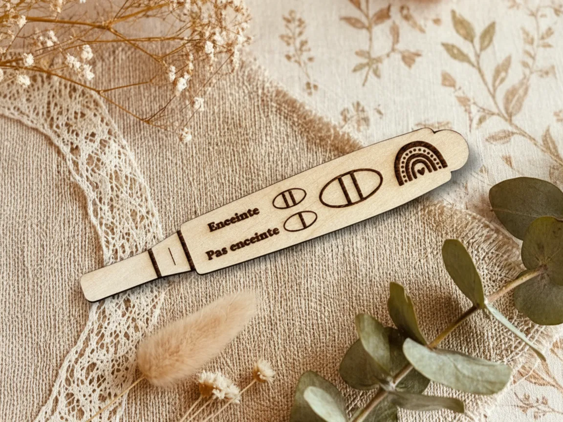 Test de Grossesse en Bois (Wooden Pregnancy Test Replica) pregnancy gift idea