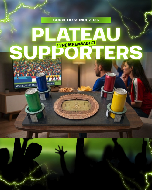 [Laser cut and engrave] Plateau de service pour boissons avec réplique de stade de football
